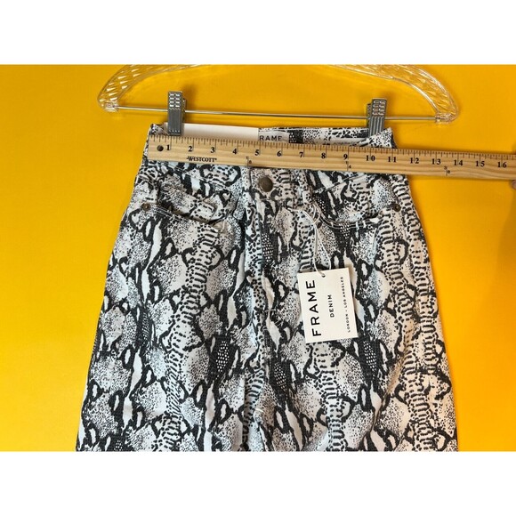 FRAME Denim Ali High Rise Cigarette Jeans Womens 25 Grey Python Skinny Fit NWT - Picture 4 of 12